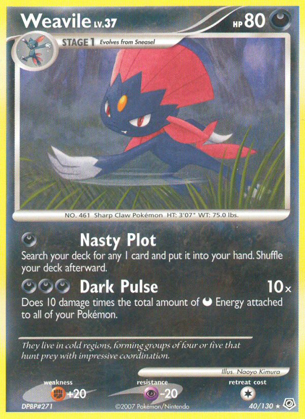 Weavile (40/130) [Diamond & Pearl: Base Set] - The Mythic Store | 24h Order Processing