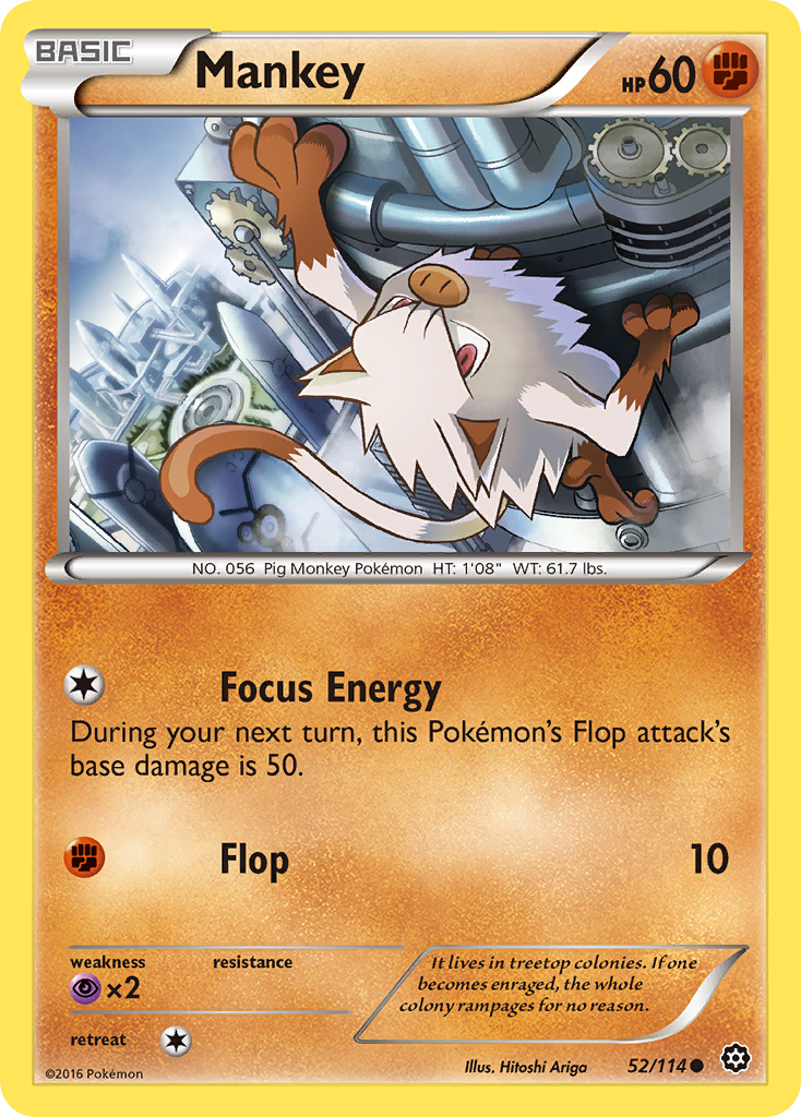 Mankey (52/114) [XY: Steam Siege] - The Mythic Store | 24h Order Processing