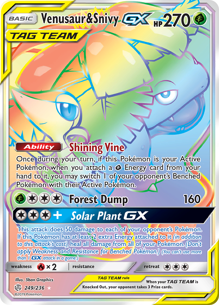 Venusaur & Snivy GX (249/236) [Sun & Moon: Cosmic Eclipse] - The Mythic Store | 24h Order Processing