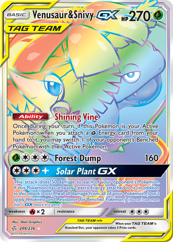 Venusaur & Snivy GX (249/236) [Sun & Moon: Cosmic Eclipse] - The Mythic Store | 24h Order Processing
