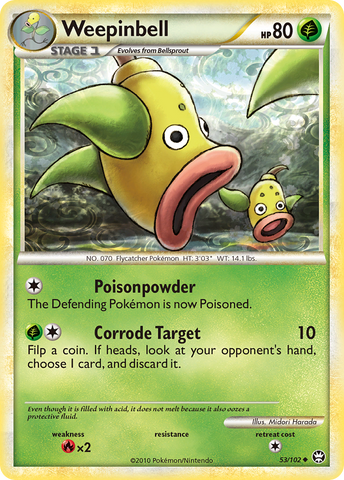 Weepinbell (53/102) [HeartGold & SoulSilver: Triumphant] - The Mythic Store | 24h Order Processing