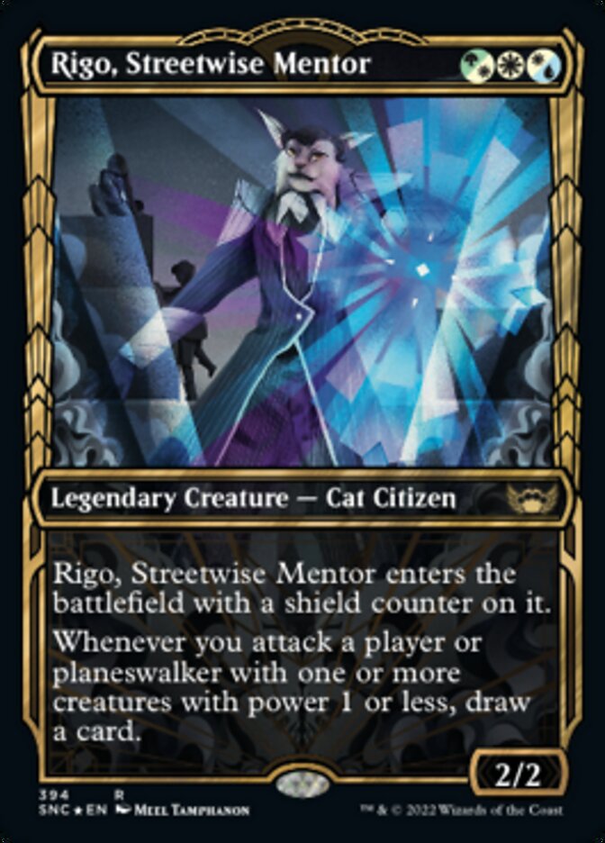 Rigo, Streetwise Mentor (Showcase Golden Age Gilded Foil) [Streets of New Capenna] - The Mythic Store | 24h Order Processing