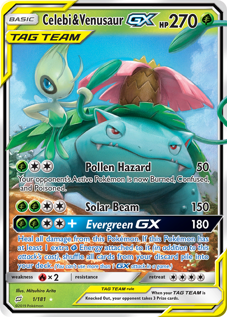 Celebi & Venusaur GX (1/181) [Sun & Moon: Team Up] - The Mythic Store | 24h Order Processing