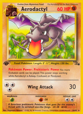 Aerodactyl (16/62) [Fossil 1st Edition] - The Mythic Store | 24h Order Processing