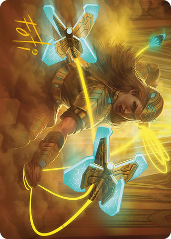 Bladehold War-Whip Art Card (Gold-Stamped Signature) [Phyrexia: All Will Be One Art Series] - The Mythic Store | 24h Order Processing