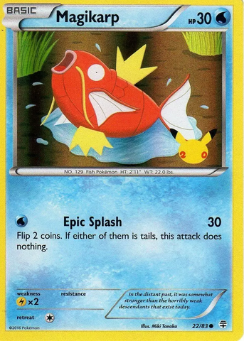 Magikarp (22/83) (20th Anniversary Stamp) [XY: Generations] - The Mythic Store | 24h Order Processing