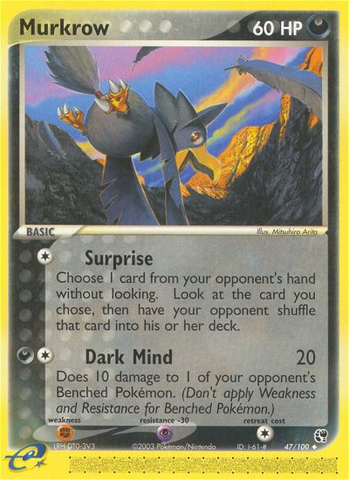 Murkrow (47/100) [EX: Sandstorm] - The Mythic Store | 24h Order Processing