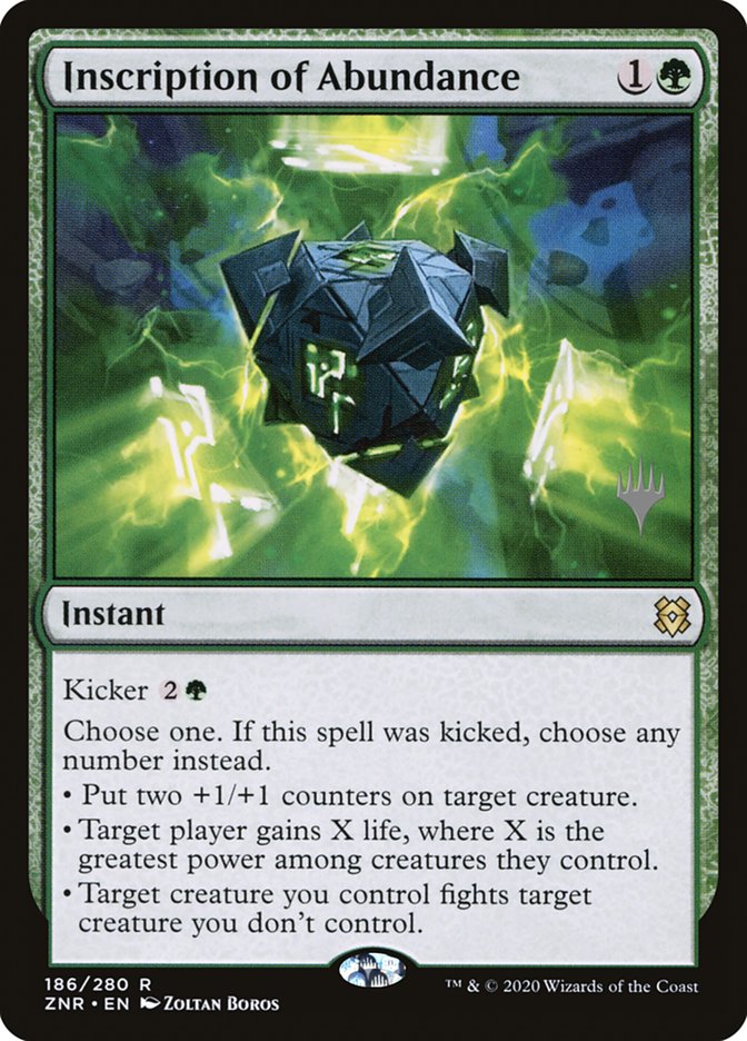 Inscription of Abundance (Promo Pack) [Zendikar Rising Promos] - The Mythic Store | 24h Order Processing