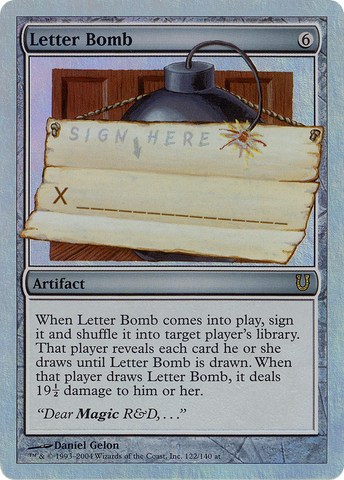 Letter Bomb (Alternate Foil) [Unhinged] - The Mythic Store | 24h Order Processing