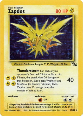Zapdos (15/62) [Fossil Unlimited] - The Mythic Store | 24h Order Processing
