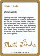 Matt Linde Bio [World Championship Decks 1999] - The Mythic Store | 24h Order Processing