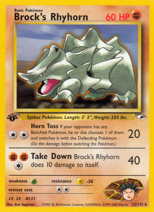Brock's Rhyhorn (22/132) [Gym Heroes 1st Edition] - The Mythic Store | 24h Order Processing