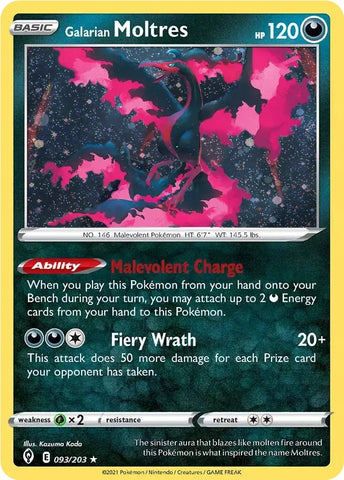 Galarian Moltres (093/203) (Cosmos Holo) [Sword & Shield: Evolving Skies] - The Mythic Store | 24h Order Processing