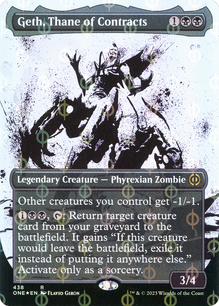 Geth, Thane of Contracts (Borderless Ichor Step-and-Compleat Foil) [Phyrexia: All Will Be One] - The Mythic Store | 24h Order Processing