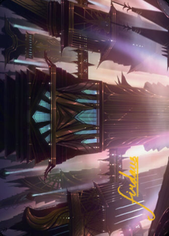 Skybridge Towers Art Card (Gold-Stamped Signature) [Streets of New Capenna Art Series] - The Mythic Store | 24h Order Processing