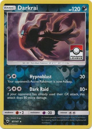 Darkrai (87/147) (League Promo) [Sun & Moon: Burning Shadows] - The Mythic Store | 24h Order Processing