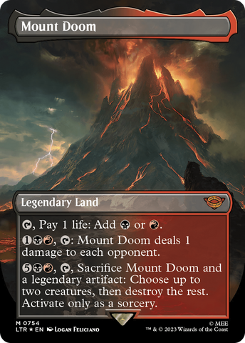 Mount Doom (Borderless) (Surge Foil) [The Lord of the Rings: Tales of Middle-Earth] - The Mythic Store | 24h Order Processing