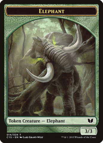 Elephant // Saproling Double-Sided Token [Commander 2015 Tokens] - The Mythic Store | 24h Order Processing