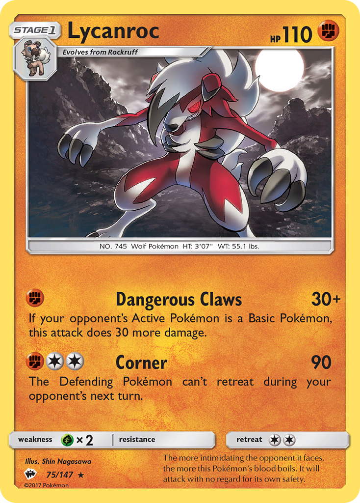 Lycanroc (75/147) [Sun & Moon: Burning Shadows] - The Mythic Store | 24h Order Processing