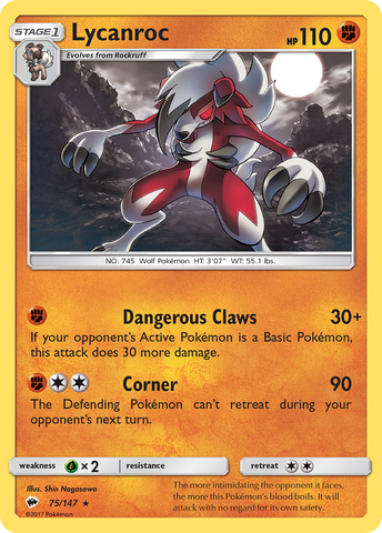 Lycanroc (75/147) [Sun & Moon: Burning Shadows] - The Mythic Store | 24h Order Processing