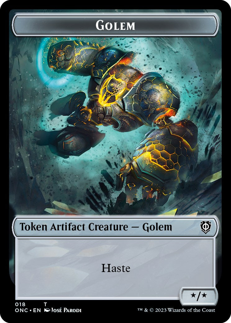 The Monarch // Golem Double-Sided Token [Phyrexia: All Will Be One Commander Tokens] - The Mythic Store | 24h Order Processing