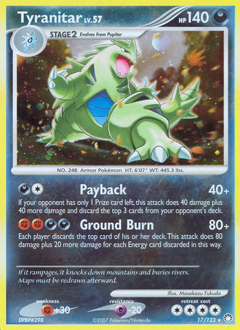 Tyranitar (17/123) [Diamond & Pearl: Mysterious Treasures] - The Mythic Store | 24h Order Processing