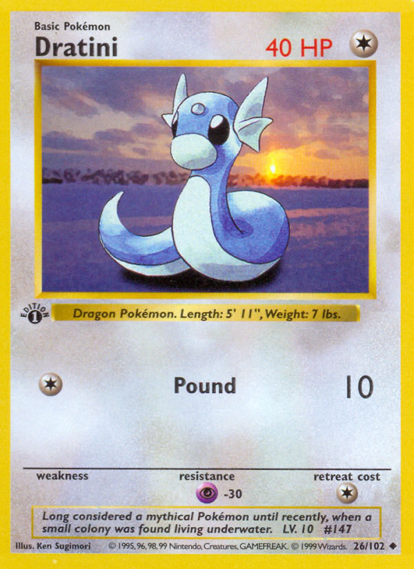 Dratini (26/102) (Shadowless) [Base Set 1st Edition] - The Mythic Store | 24h Order Processing