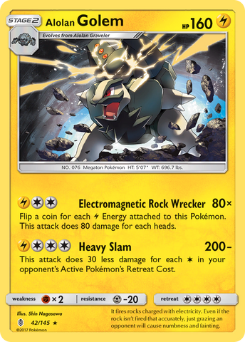Alolan Golem (42/145) [Sun & Moon: Guardians Rising] - The Mythic Store | 24h Order Processing