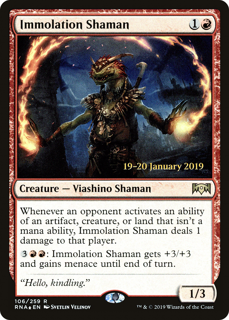 Immolation Shaman [Ravnica Allegiance Prerelease Promos] - The Mythic Store | 24h Order Processing