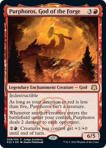 Purphoros, God of the Forge [Judge Gift Cards 2022] - The Mythic Store | 24h Order Processing