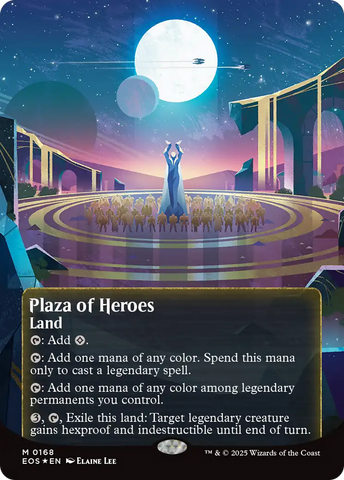 Plaza of Heroes (0168) (Borderless) (Galaxy Foil) [Edge of Eternities: Stellar Sights] - The Mythic Store | 24h Order Processing