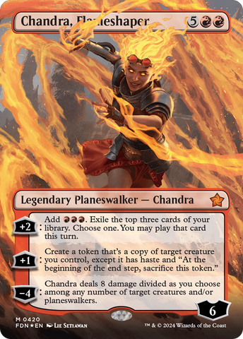 Chandra, Flameshaper (Borderless) (Mana Foil) [Foundations] - The Mythic Store | 24h Order Processing