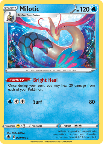 Milotic (039/189) [Sword & Shield: Darkness Ablaze] - The Mythic Store | 24h Order Processing