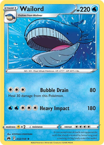 Wailord (032/159) [Sword & Shield: Crown Zenith] - The Mythic Store | 24h Order Processing