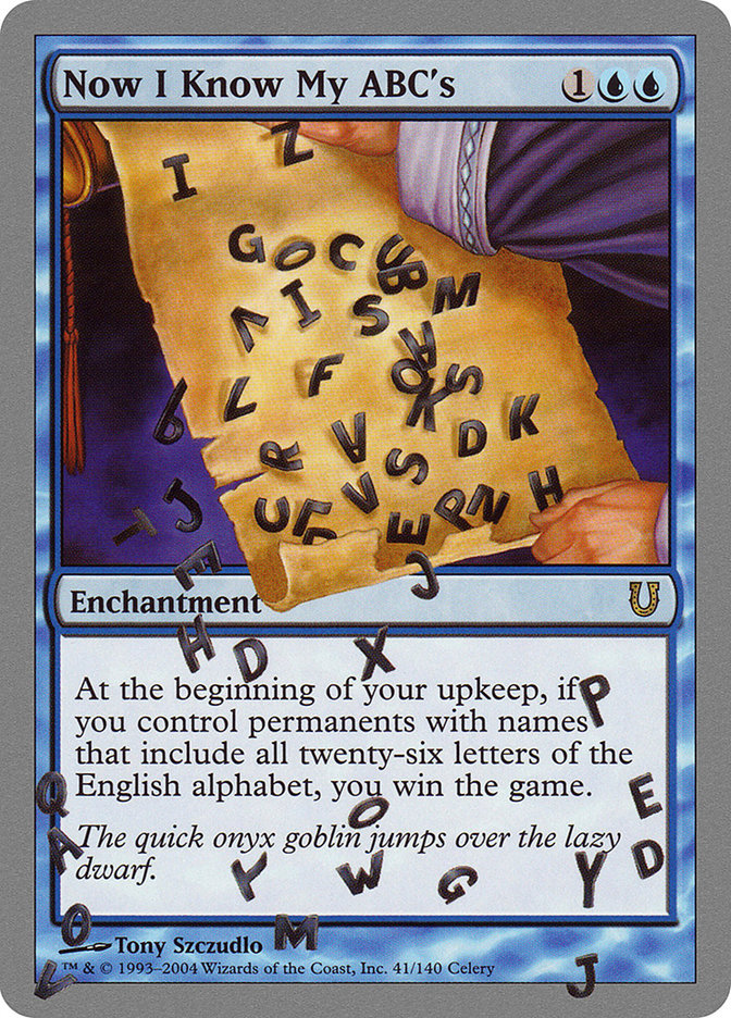 Now I Know My ABC's [Unhinged] - The Mythic Store | 24h Order Processing