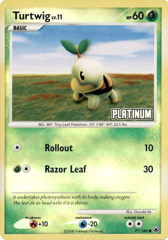 Turtwig LV.11 (77/100) (Platinum) [Burger King Promos: 2008 Collection] - The Mythic Store | 24h Order Processing