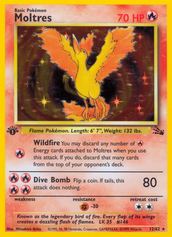 Moltres (12/62) [Fossil 1st Edition] - The Mythic Store | 24h Order Processing