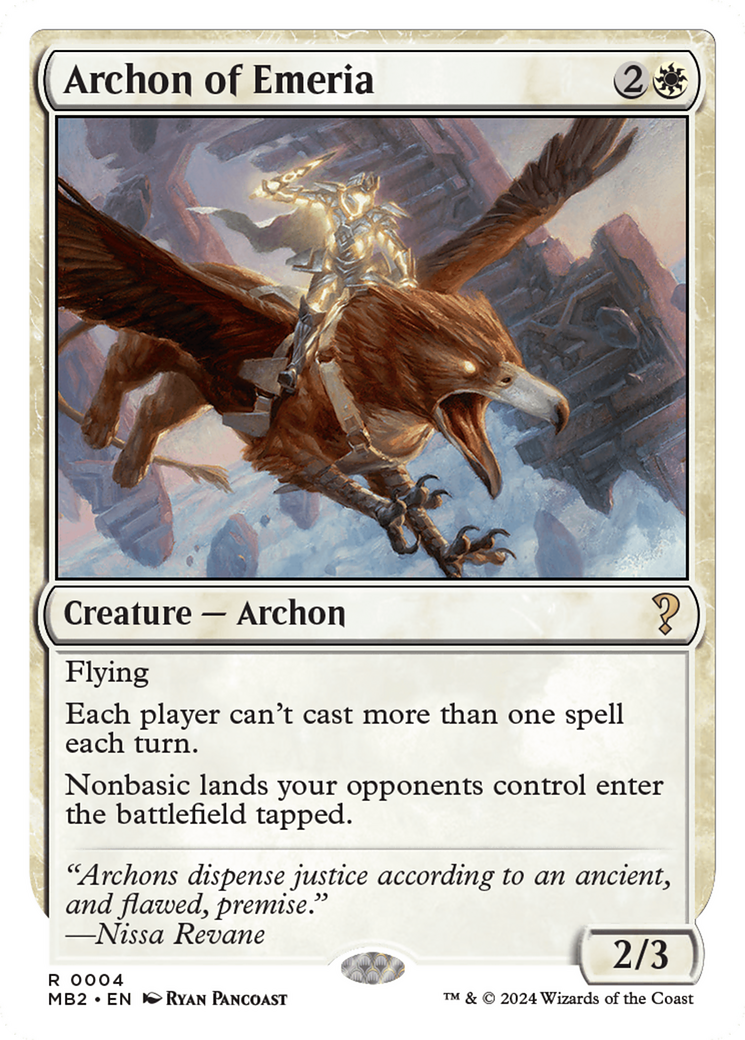 Archon of Emeria (White Border) [Mystery Booster 2] - The Mythic Store | 24h Order Processing