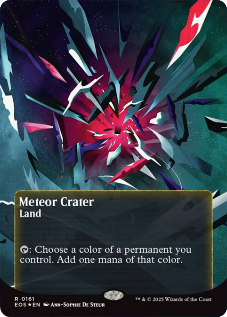 Meteor Crater (0161) (Borderless) (Galaxy Foil) [Edge of Eternities: Stellar Sights] - The Mythic Store | 24h Order Processing