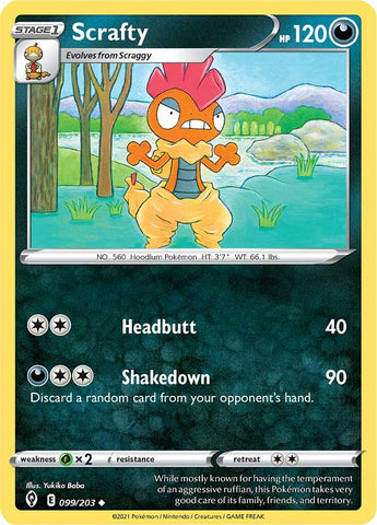 Scrafty (099/203) [Sword & Shield: Evolving Skies] - The Mythic Store | 24h Order Processing