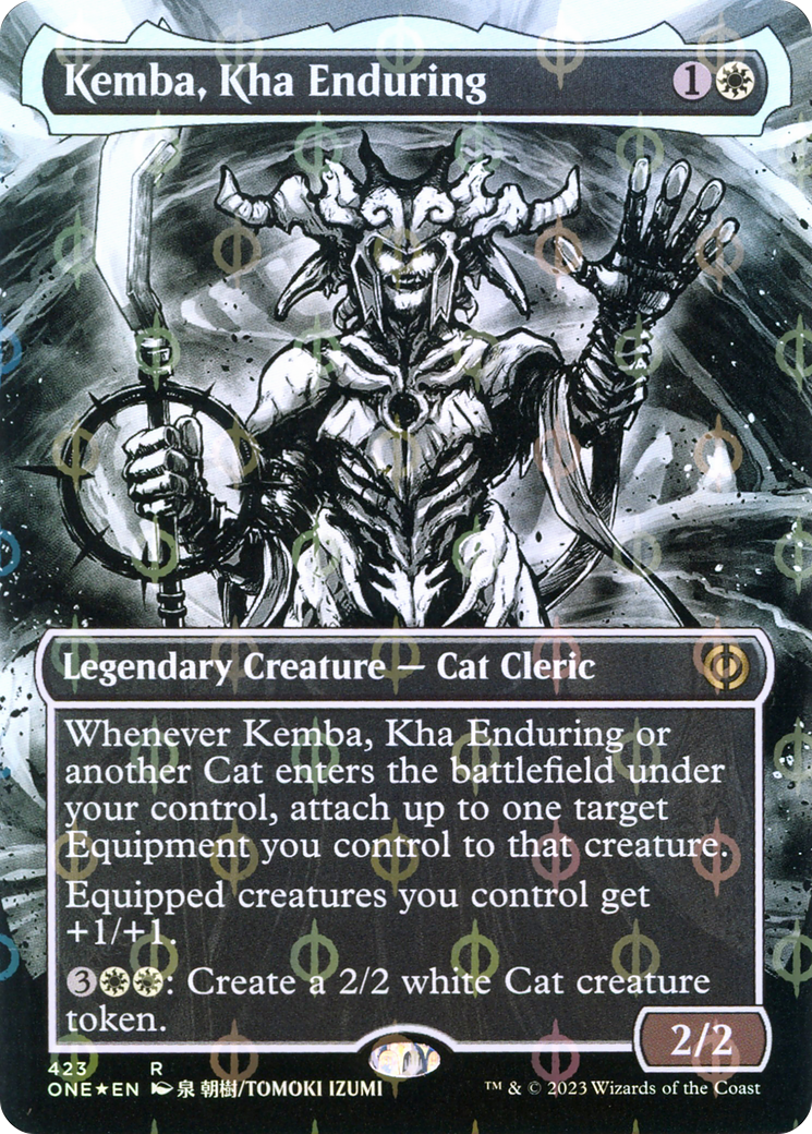 Kemba, Kha Enduring (Borderless Manga Step-and-Compleat Foil) [Phyrexia: All Will Be One] - The Mythic Store | 24h Order Processing