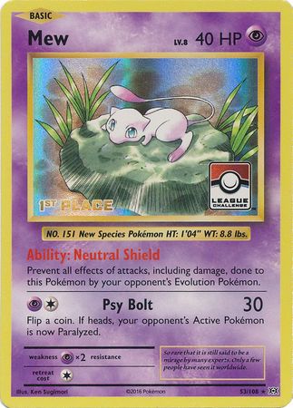 Mew (53/108) (League Promo 1st Place) [XY: Evolutions] - The Mythic Store | 24h Order Processing