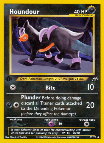 Houndour (39/75) [Neo Discovery 1st Edition] - The Mythic Store | 24h Order Processing