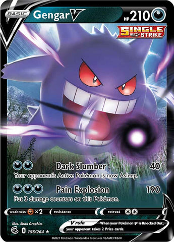 Gengar V (156/264) [Sword & Shield: Fusion Strike] - The Mythic Store | 24h Order Processing
