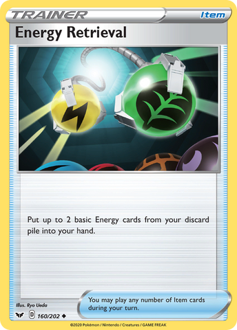 Energy Retrieval (160/202) [Sword & Shield: Base Set] - The Mythic Store | 24h Order Processing