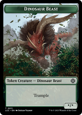 Dinosaur Beast // Dinosaur Double-Sided Token [The Lost Caverns of Ixalan Commander Tokens] - The Mythic Store | 24h Order Processing