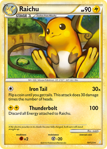 Raichu (10/123) [HeartGold & SoulSilver: Base Set] - The Mythic Store | 24h Order Processing