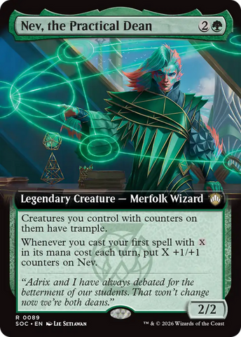Nev, the Practical Dean (Extended Art) [Secrets of Strixhaven Commander] - The Mythic Store | 24h Order Processing