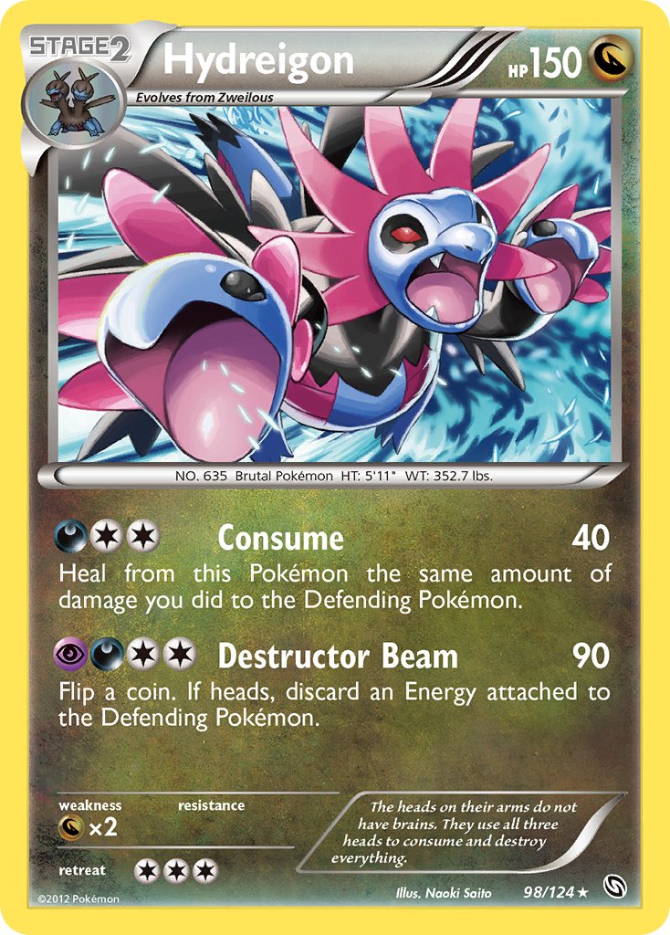 Hydreigon (98/124) (Cracked Ice Holo) (Theme Deck Exclusive) [Black & White: Dragons Exalted] - The Mythic Store | 24h Order Processing