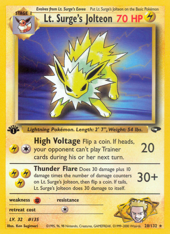Lt. Surge's Jolteon (28/132) [Gym Challenge 1st Edition] - The Mythic Store | 24h Order Processing